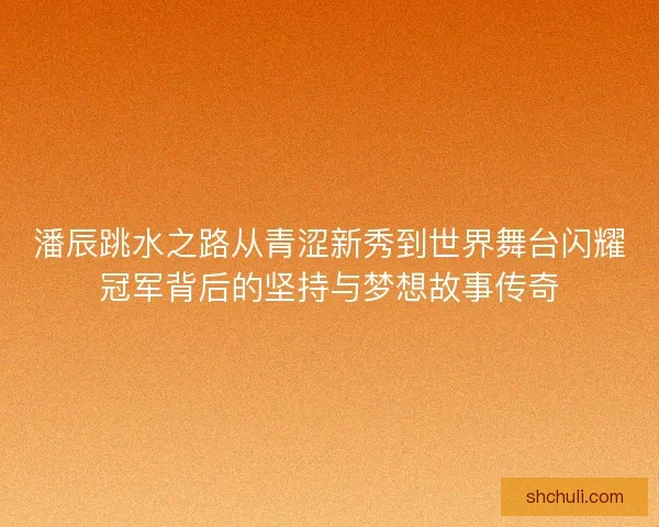 潘辰跳水之路从青涩新秀到世界舞台闪耀冠军背后的坚持与梦想故事传奇 潘辰跳水之路从青涩新秀到世界舞台闪耀冠军背后的坚持与梦想故事传奇