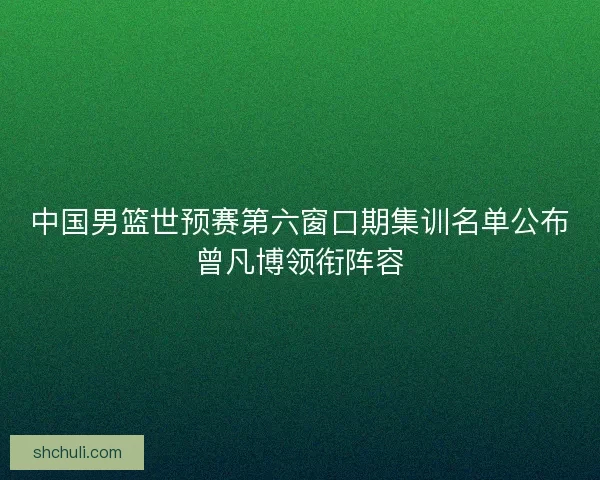 中国男篮世预赛第六窗口期集训名单公布曾凡博领衔阵容 中国男篮世预赛第六窗口期集训名单公布曾凡博领衔阵容